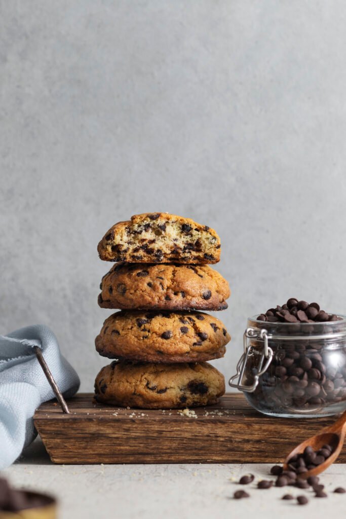 delicious chocolate chips cookies arrangement